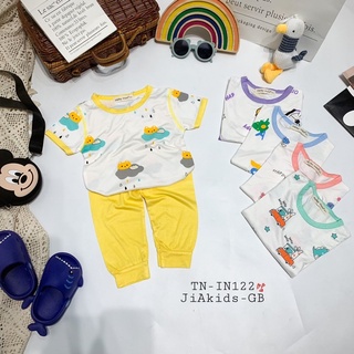 Bộ tay cộc quần dài in hình dễ thương - bộ thun lạnh minkymom - quần áo trẻ em