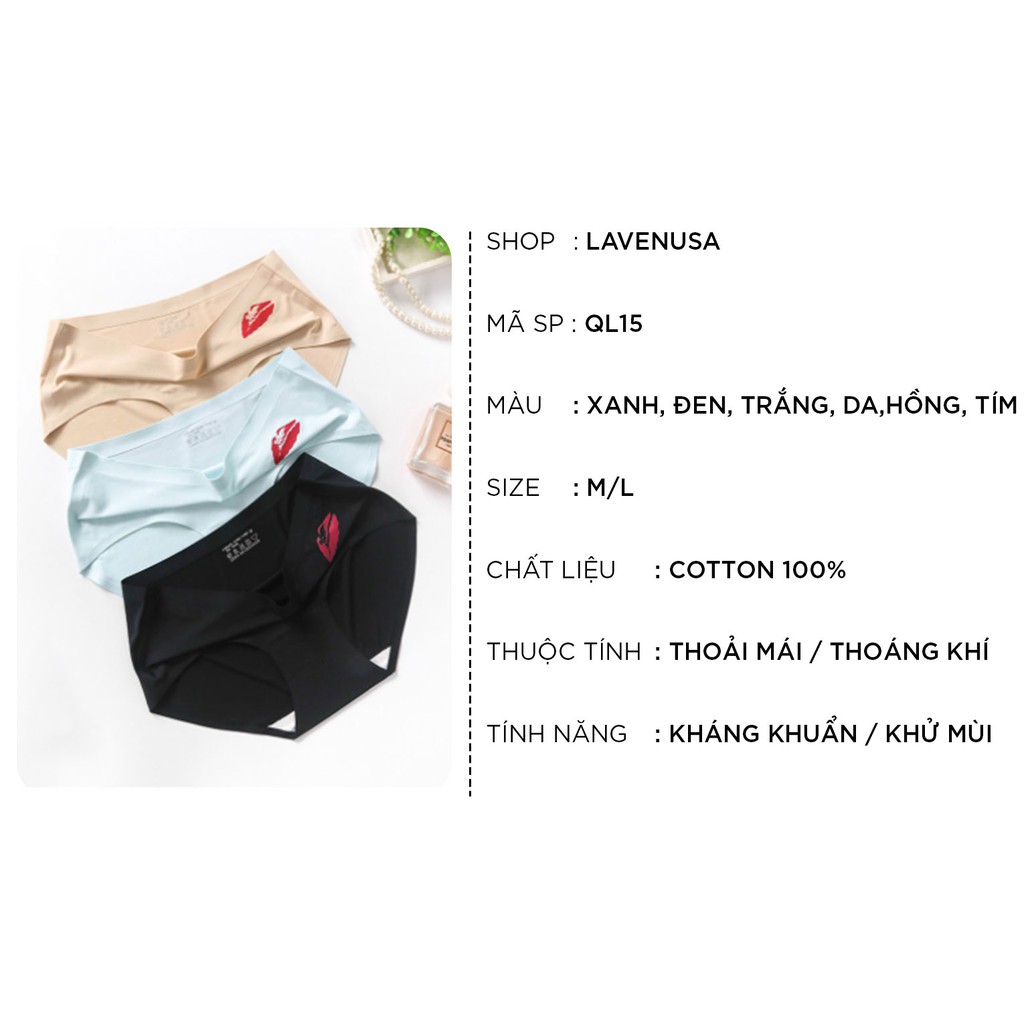 Quần lót nữ trơn thun lạnh cao cấp in hoạ tiết không viền QL15 | BigBuy360 - bigbuy360.vn
