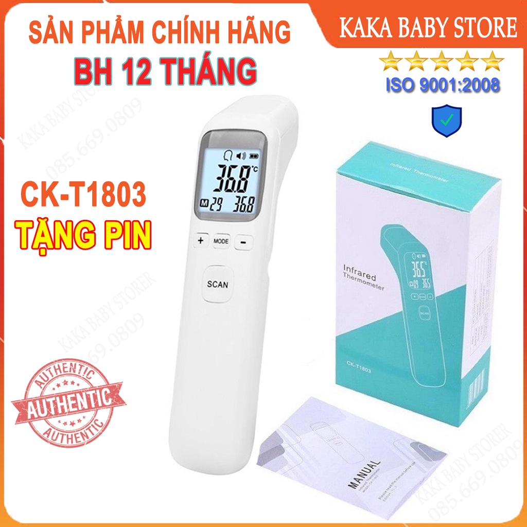 Nhiệt kế hồng ngoại đo trán, hàng chính hãng Infrared CK-T1803, nhiệt kế điện tử đo sữa, nước, thân nhiệt không tiếp xúc