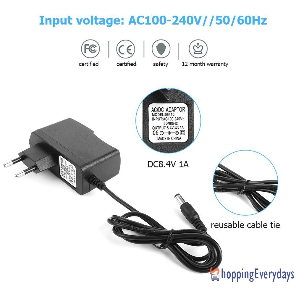 【sv】 8.4V 1A 18650 Lithium Battery Charger DC5.5mm Plug Power Adapter Charger