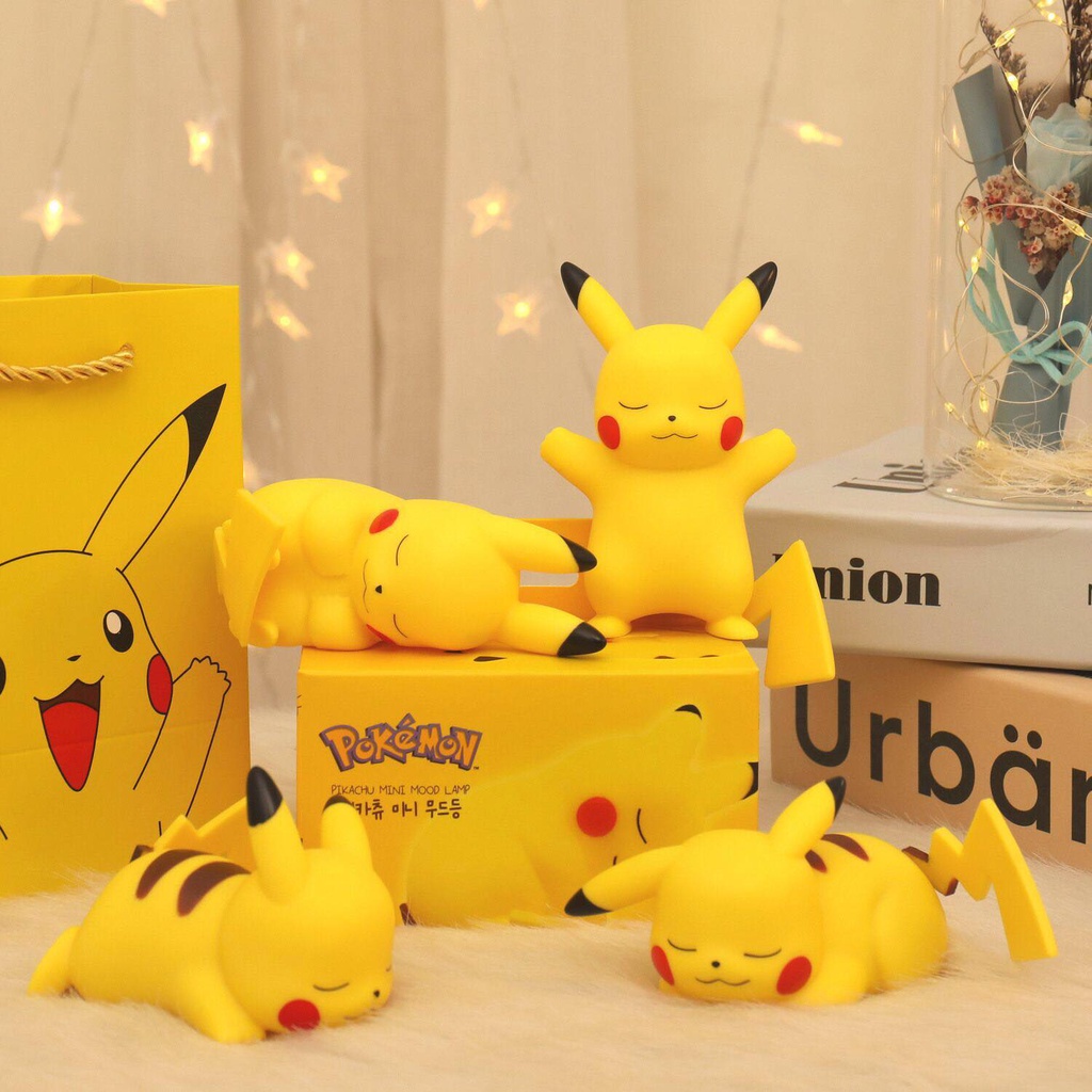 Đèn ngủ để bàn Pikachu 3D nhiều biểu cảm dễ thương mini đáng yêu trang trí phòng ngủ quà tặng - Ráp
