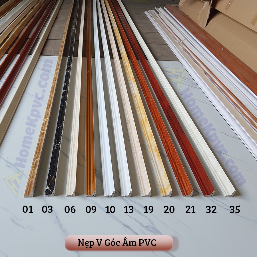 Nẹp V góc âm PVC bảo vệ tường