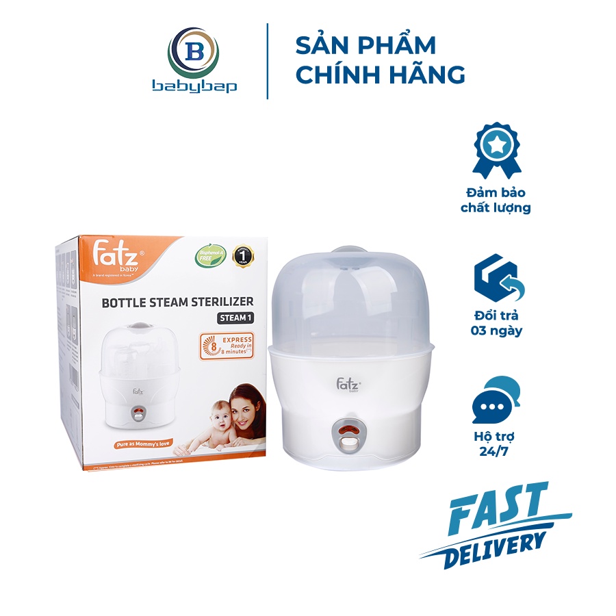 Máy Tiệt Trùng 6 Bình Fatzbaby Steam 1 FB4019SL Vật Liệu Nhựa An Toàn Không Có BPA