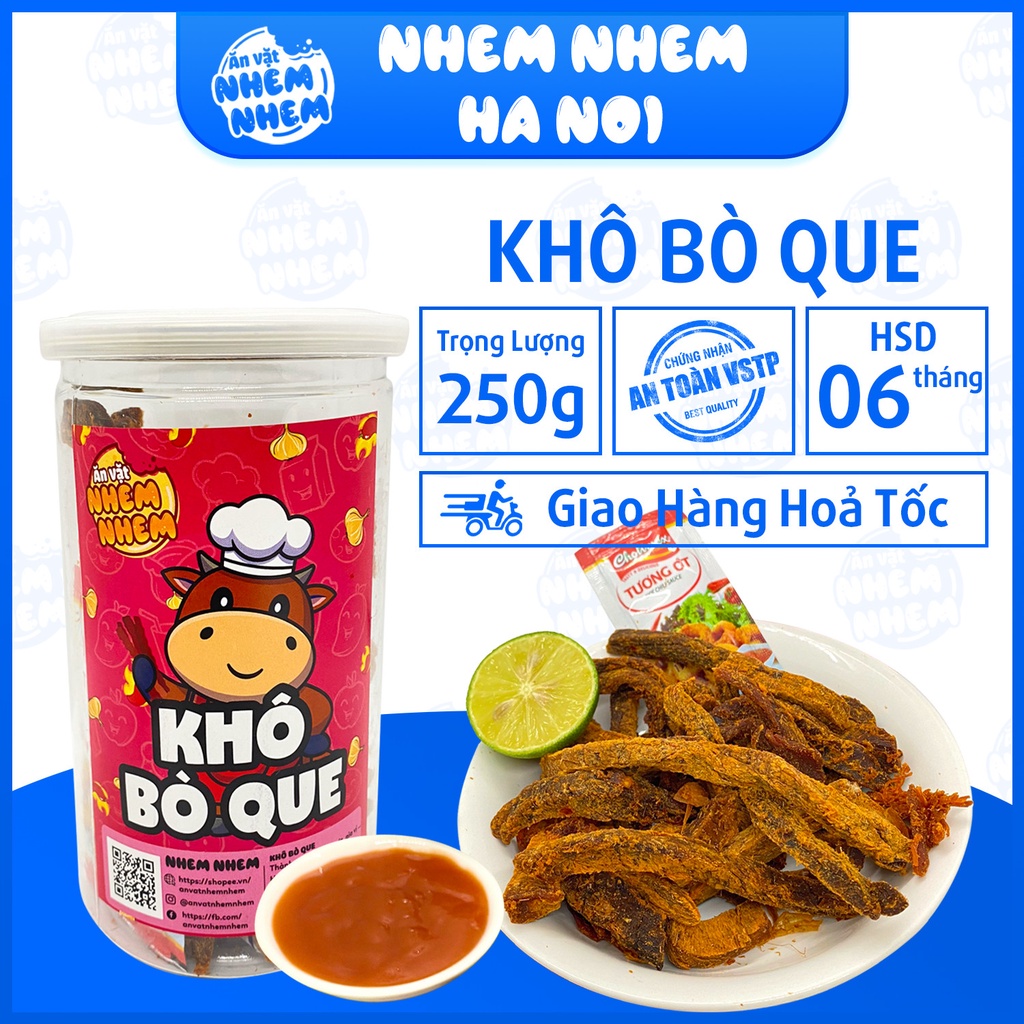 Khô bò que Nhem Nhem 250g Đồ ăn vặt Hà Nội vừa rẻ vừa ngon