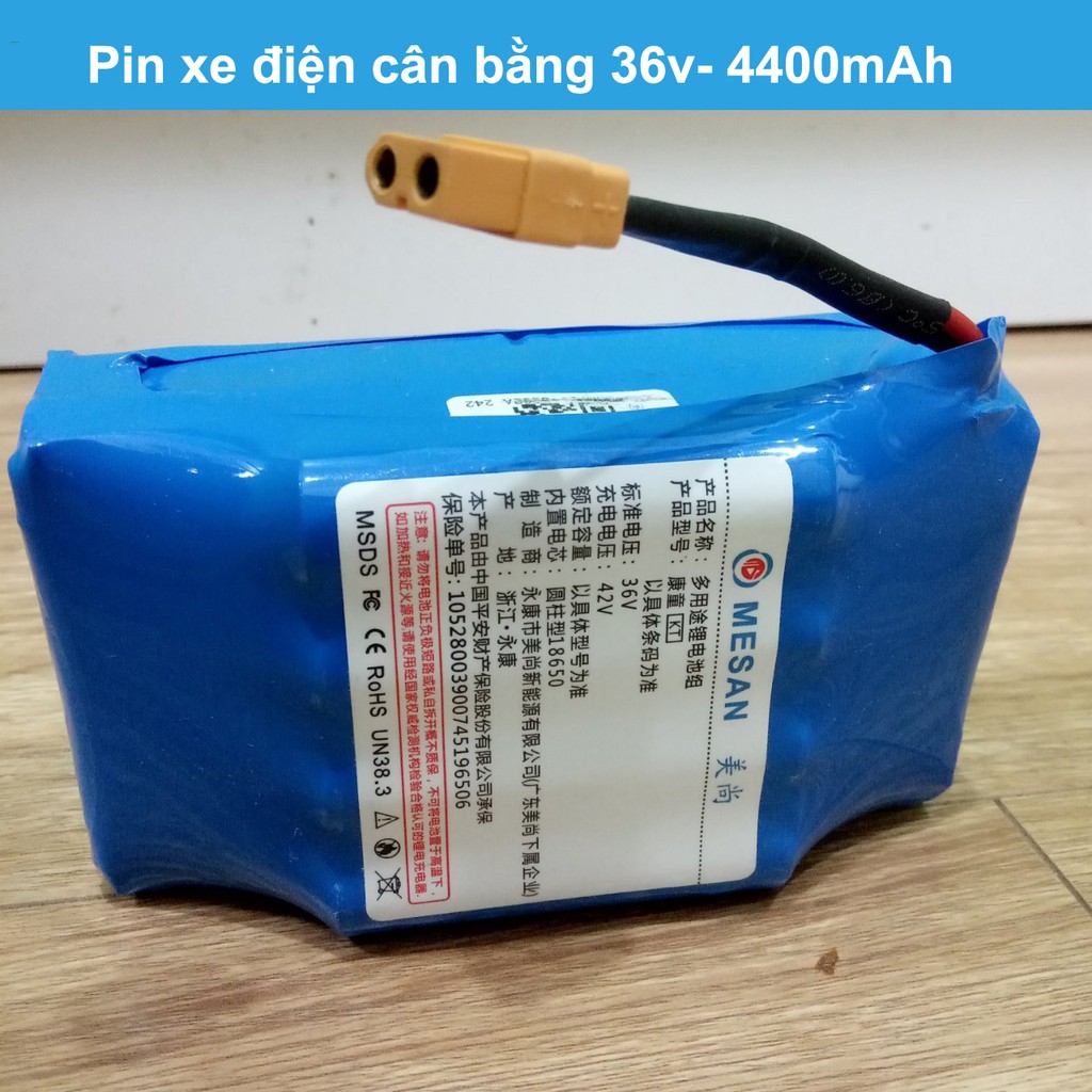 Pin xe điện cân bằng 2 bánh, pin xe cân bằng điện 36v, dung lượng 4400MAH, chân cắm XT60