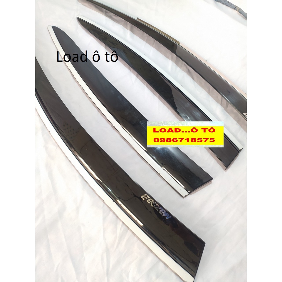 Vè Che Mưa Xe Mazda 3 2022-2018 Chỉ Inox, Mạ Crom Sáng Bóng, Có Sẵn Keo Dán 3M