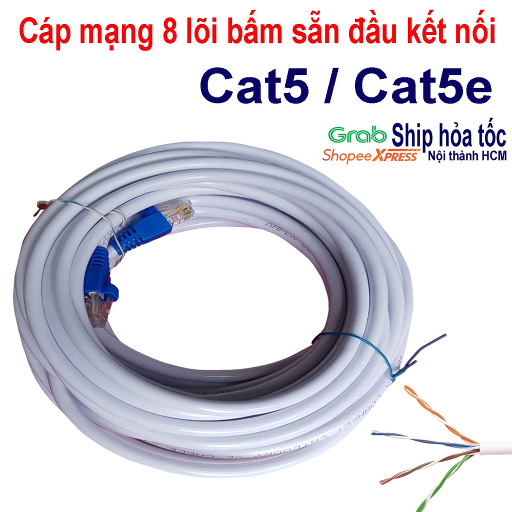 Dây mạng 5m, 10m, 15m, 20m ,25m - cáp lan đã bấm 2 đầu