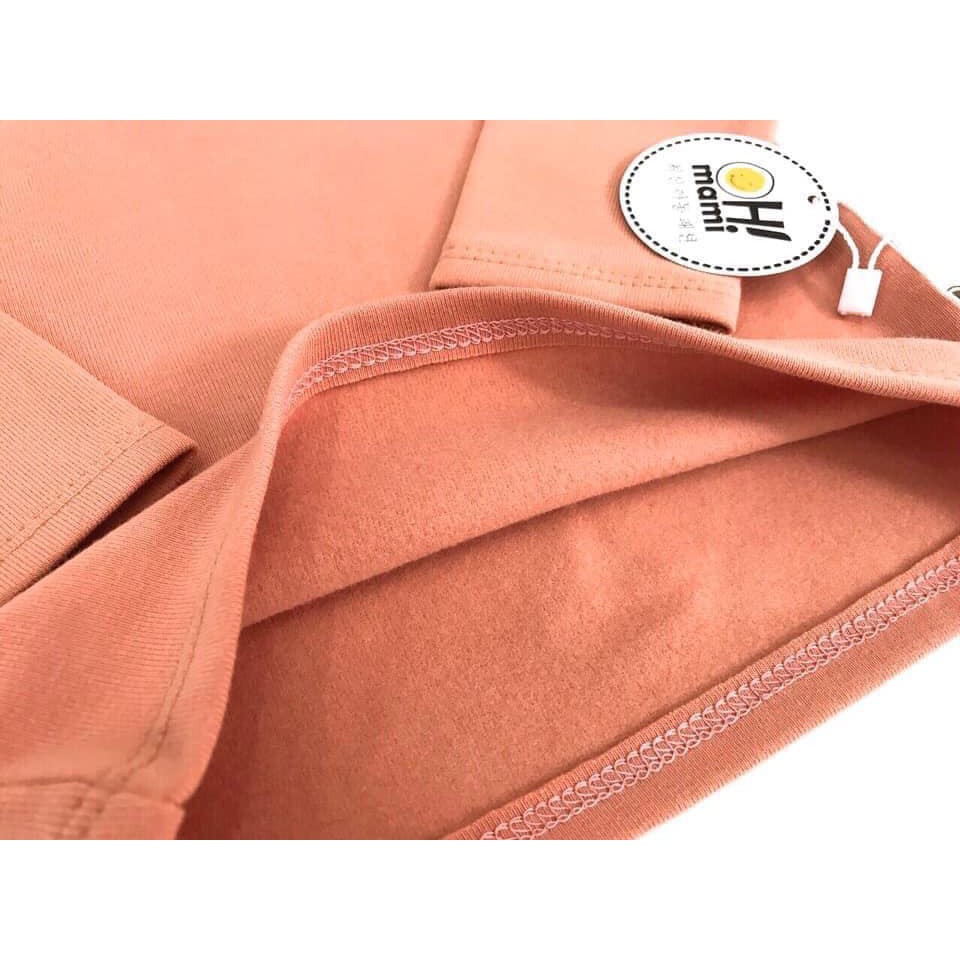 bộ cotton bozip quần cạp cao cho bé