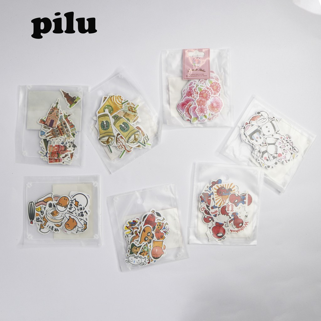 Sticker Chọn Mẫu Nhãn Dán Pilu hình dán các loai túi mờ nhiều mẫu