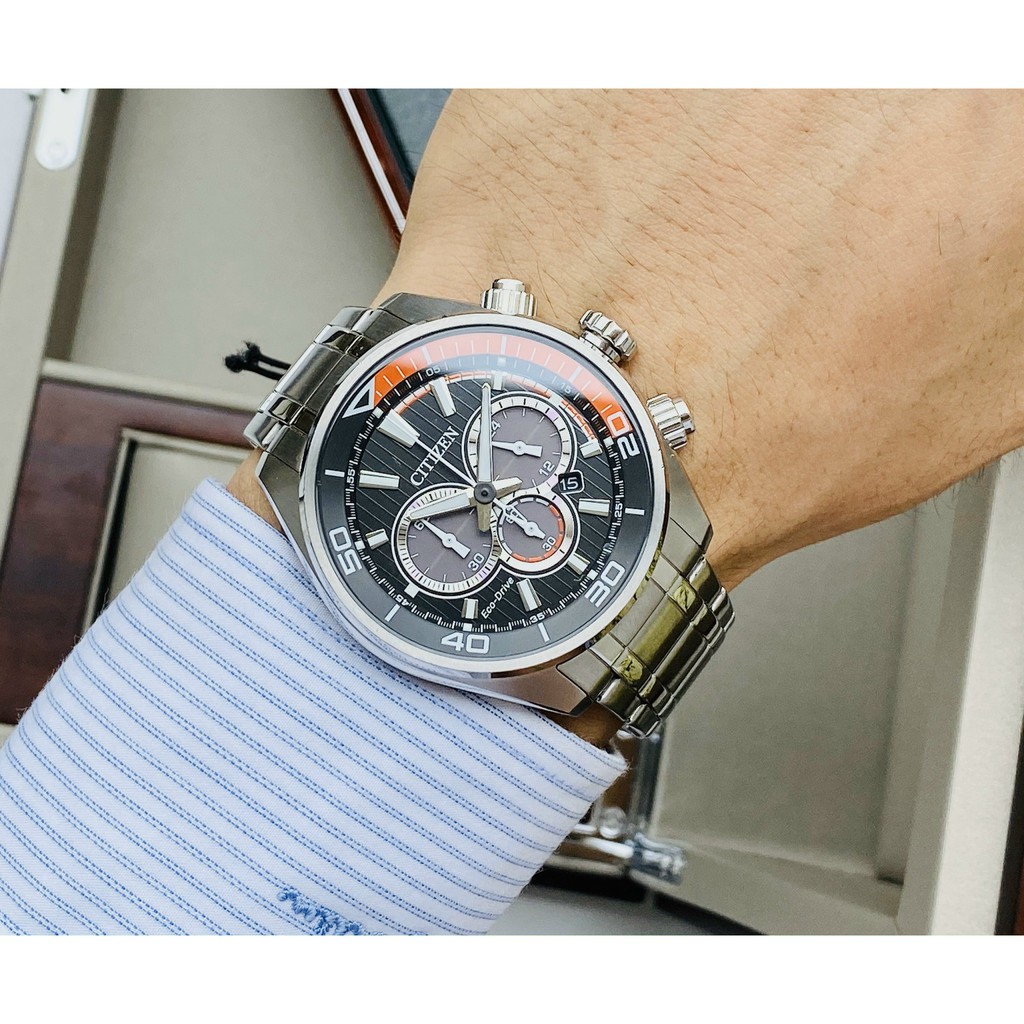 Đồng hồ nam chính hãng Citizen CA4330-57E - máy Quartz pin năng lượng ánh sáng - kính cứng