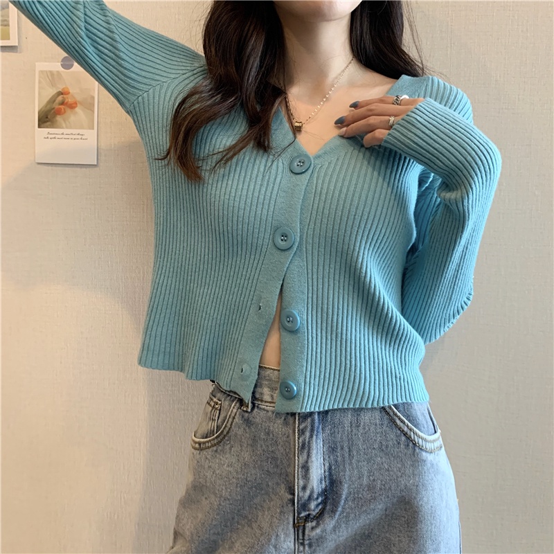 Áo Khoác Len Nữ Dài Tay Cổ Tim Trẻ Trung Quyến Rũ Hợp Thời Trang TOTICHAN AK12