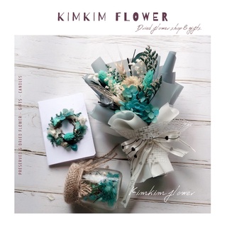 Combo thiệp bó hoa mini lọ tinh dầu hoa khô, set quà tặng cao cấp, set hoa khô