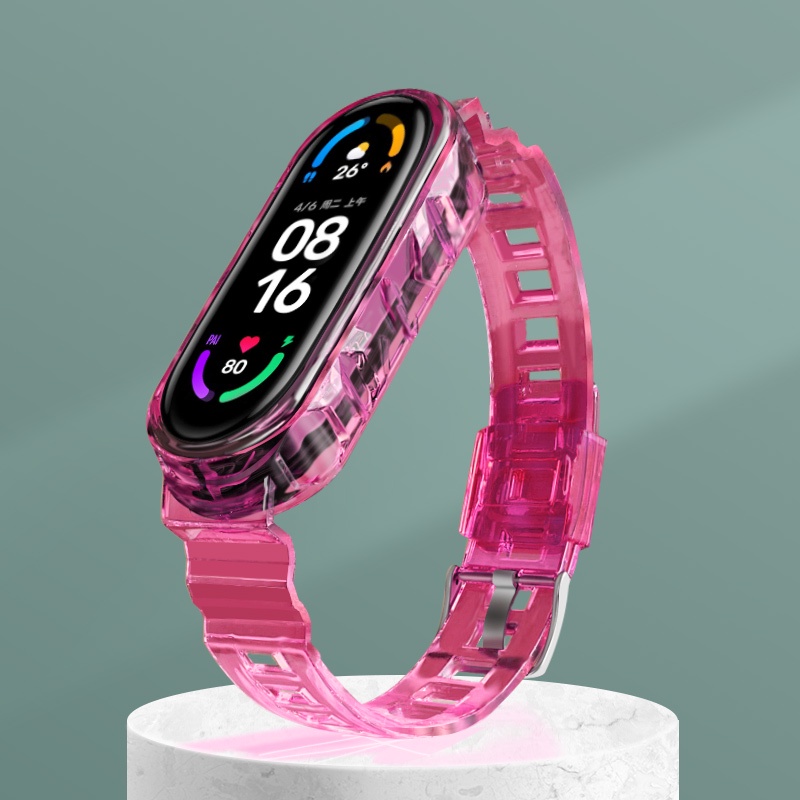 XIAOMI Dây Đeo Silicone Trong Suốt Cho Đồng Hồ Thể Thao Mi Band 7 6 5 4 3