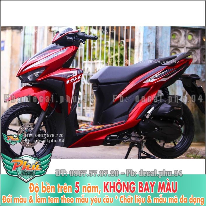 Tem rời Vario đỏ đen nhám (B) -1