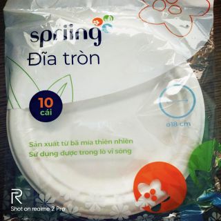 Set 10 đĩa tròn bả mía 18cm - thân thiện môi trường