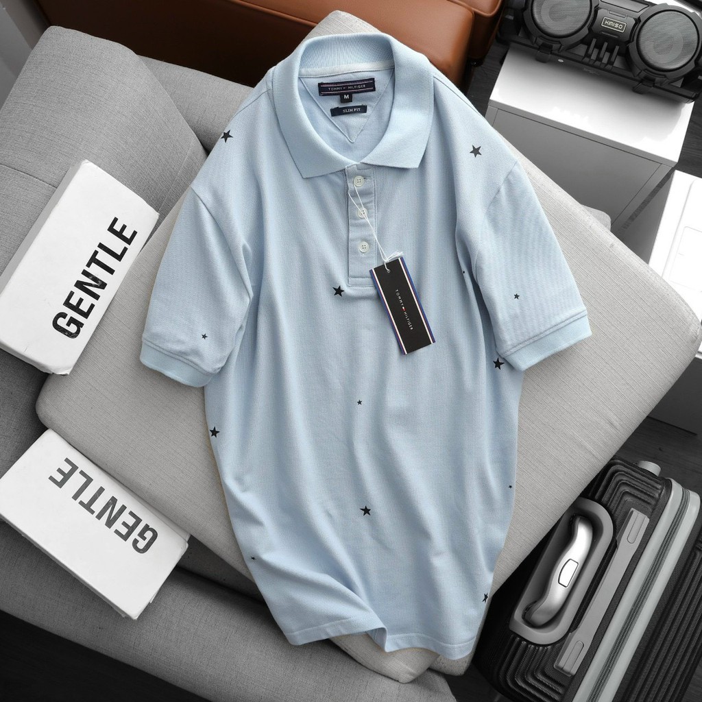 Áo Polo Nam Cổ Bẻ Vải Cotton Cao Cấp Họa Tiết Ngôi Sao, Áo Nam Có Cổ 5 Màu Basic Hàng Xuất Khẩu Form Đẹp Thoáng Mát