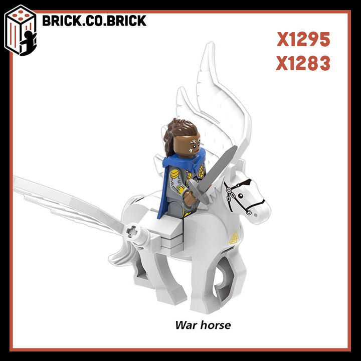 Mô Hình Nhân Vật Ngựa Chiến và Valkyrie Đồ Chơi Lắp Ráp Minifigure Và Non Lego Super Hero .X1295 X1283