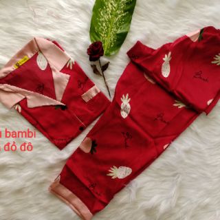 Đồ bộ mặc nhà pijama lụa satin cao cấp