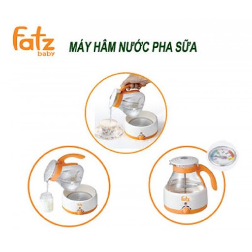 Máy đun nước, hâm nước pha sữa Fatzbaby FB3005 có nhiệt kế 800ml - BH 12 tháng - Tặng bộ cọ 2 chi tiết