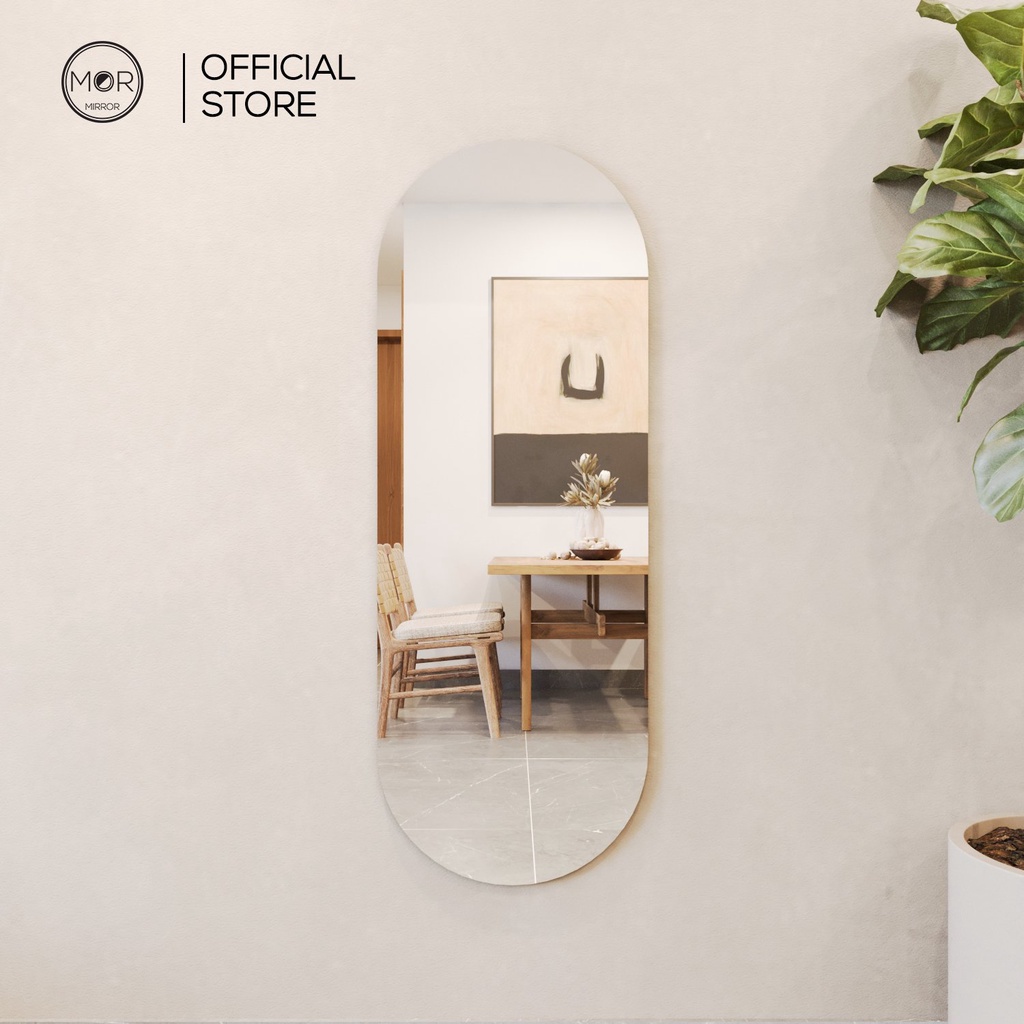 Gương toàn thân oval trang trí phòng led cảm ứng cao cấp MOR MIRROR kích cỡ 70x170 đầy đủ phụ kiện