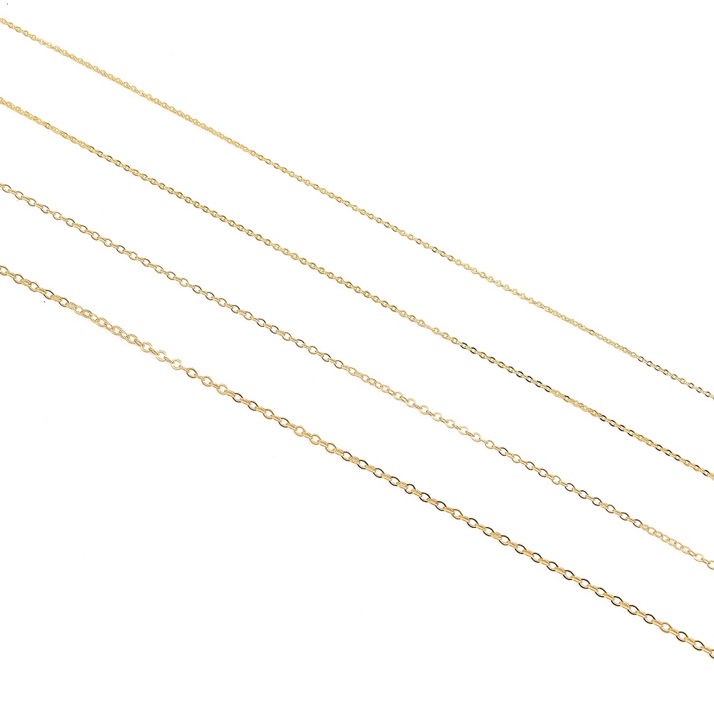 Chuỗi dây bằng đồng mạ vàng 18k rộng 1 mét dùng làm trang sức thủ công
