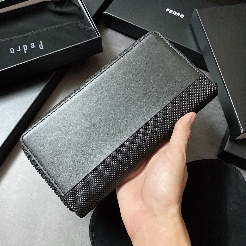 Ví dài nam caro sọc đứng - V368