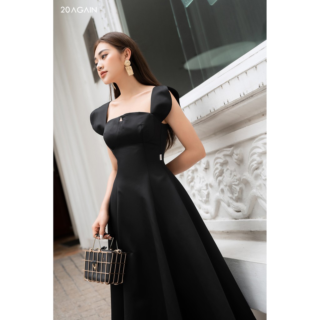 Đầm xòe cổ vuông tay chờm 20AGAIN DEC0064 | BigBuy360 - bigbuy360.vn