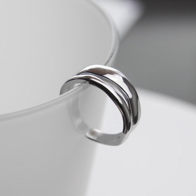 Nhẫn Hai Lớp Thiết Kế Đơn Giản Phong Cách Hàn Quốc