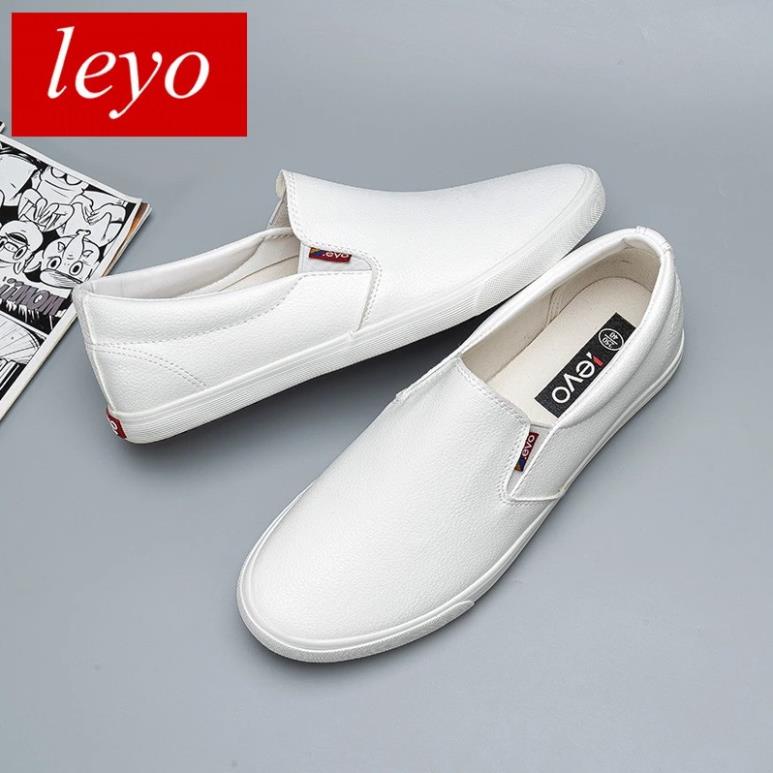 Slip on da nam - Giày lười da nam cao cấp thương hiệu LEYO - Da PU 3 màu đen, trắng và xanh navy - Mã SP A5192 @