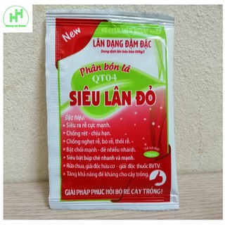 1 Gói Phân Bón Lá QT04 Siêu Lân Đỏ, Siêu Ra Rễ Cực Mạnh, Chống Rét, Bật Chồi Mạnh Gói 20Ml