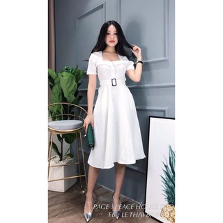 Đầm Maxi Dáng Xòe Chất Kate Lụa Kèm Đai Bel