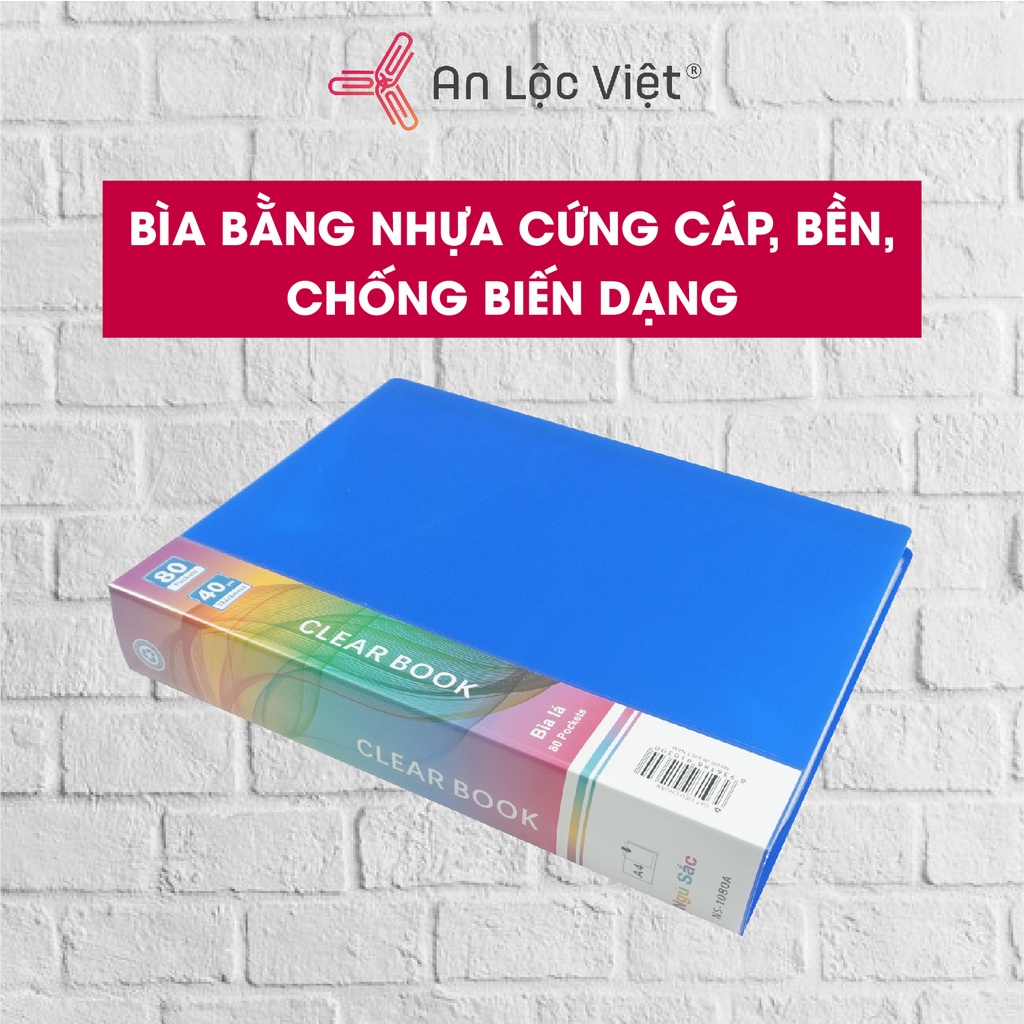 Bìa nhựa nhiều lá khổ A4 ngũ sắc nhựa tốt độ dẻo cao (10 lá  / 20 lá  / 40 lá  / 60 lá  / 80 lá  / 100 lá)