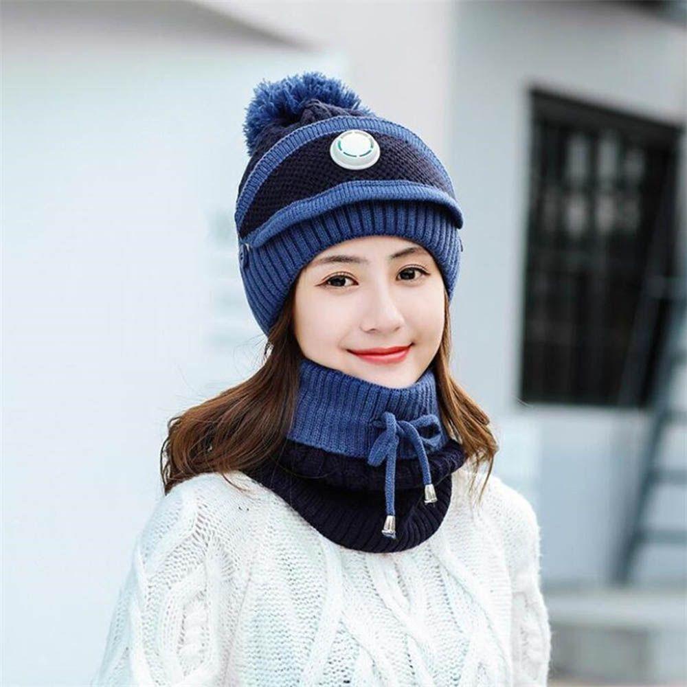 Bộ 3 Mũ Beanie Và Khăn Choàng Cổ Giữ Ấm Chống Lạnh