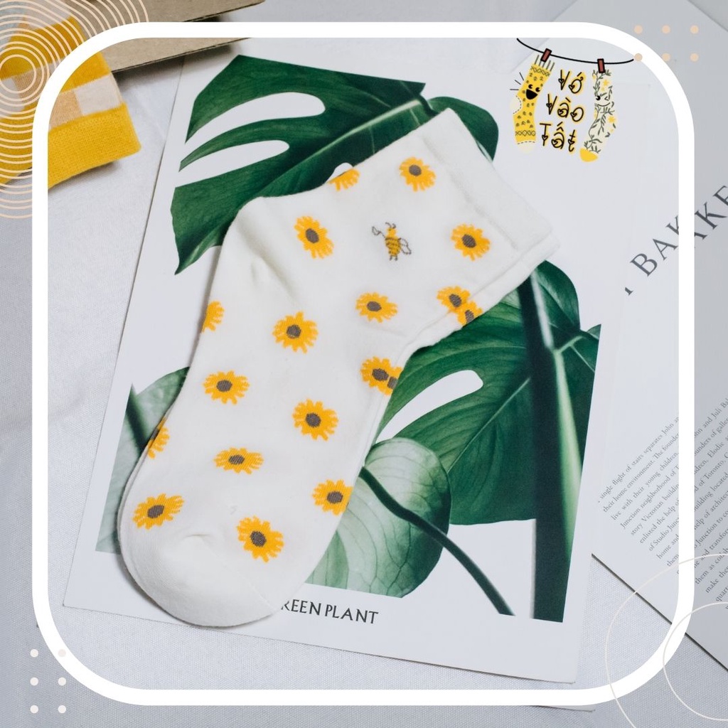 TÂT VỚ NỮ CỔ CAO VÀNG HOA MẶT TRỜI