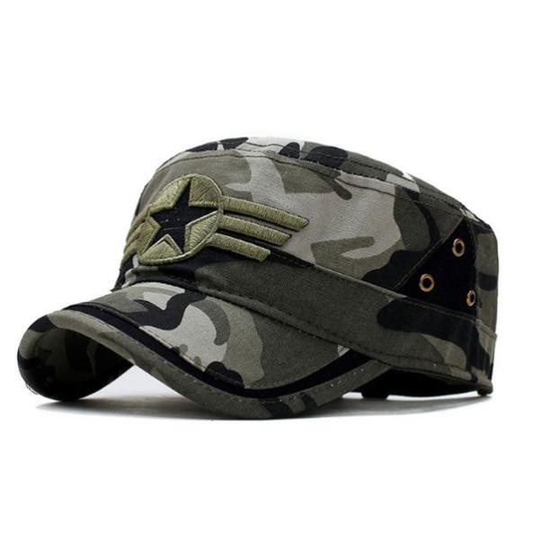 Nón kết mũ lưỡi trai đầu vuông hình ngôi sao rằn ri camouflage hoạt tiết rằn ri phong cách quân đội Mỹ  ྇