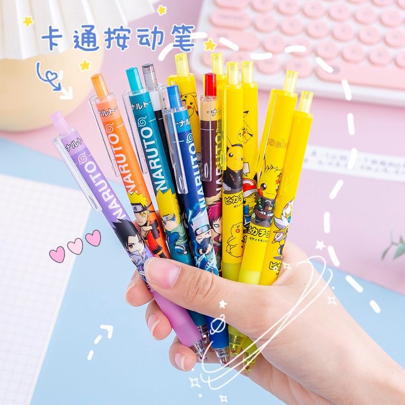 Bút Mực Gel Nhấn Nút Họa Tiết Ngôi Sao Thần Tượng Dễ Thương Cho Học Sinh Tiểu Học