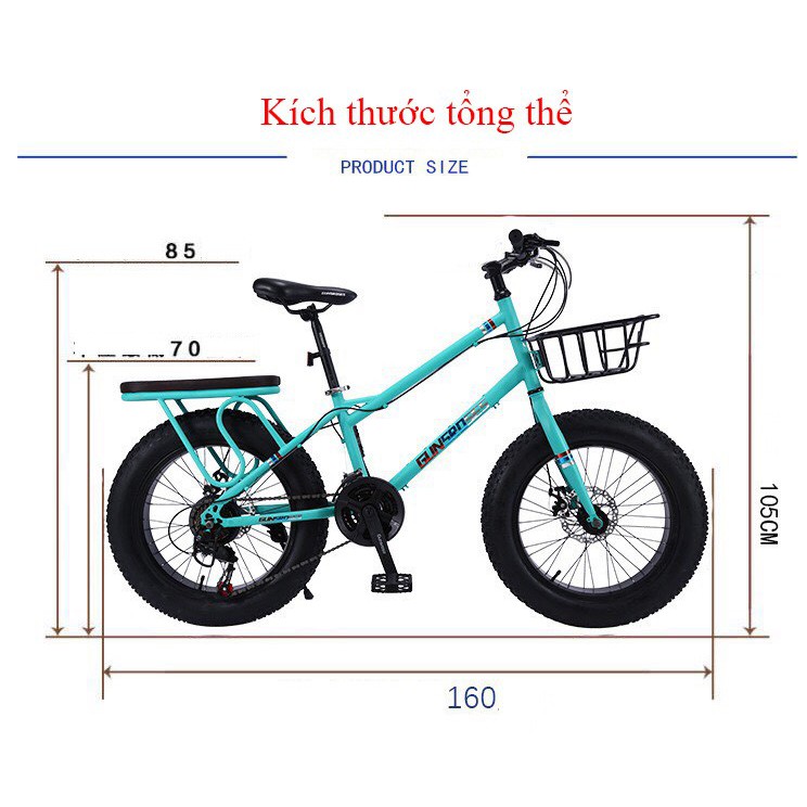 XE ĐẠP BÁNH BÉO 20 INCH