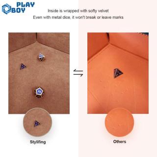 Solid Color Hexagonal Dice Tray Folding PU Storage Box for Table Games