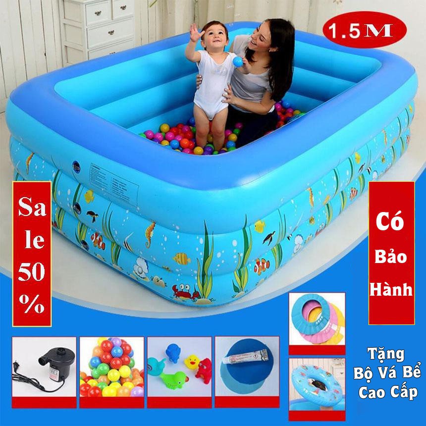 BỂ BƠI PHAO ĐÁY CHỐNG TRƯỢT SIÊU TO, DÀY 1M2, 1M6 LOẠI 2 TẦNG, 3 TẦNG