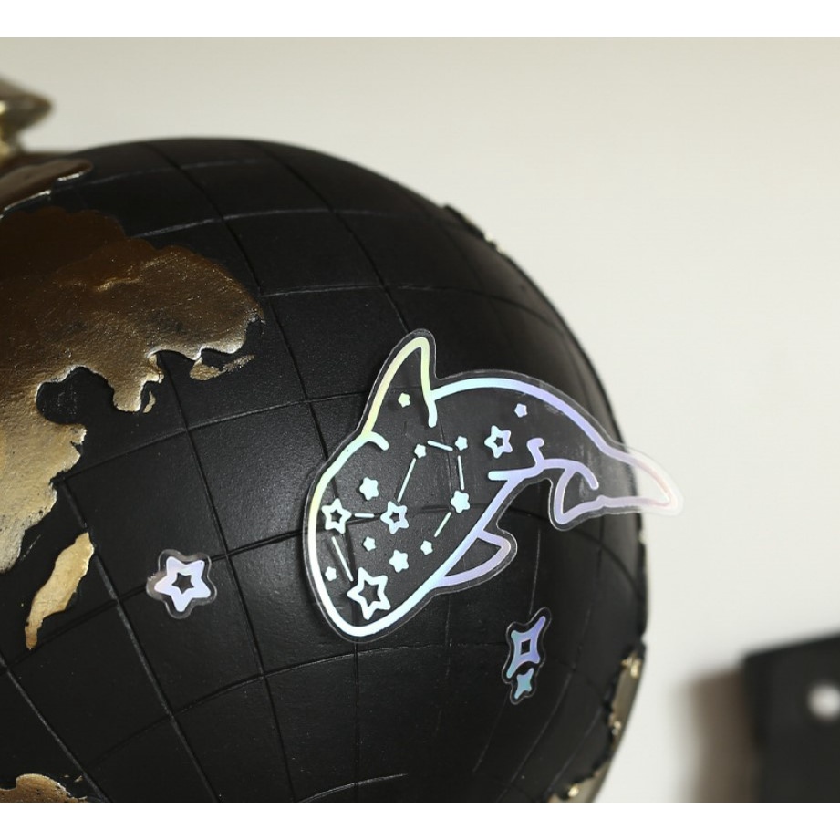Sticker Hologram PET Love Yourself trang trí sổ tay, điện thoại và bullet Journal lấp lánh Be Tiny Stationery