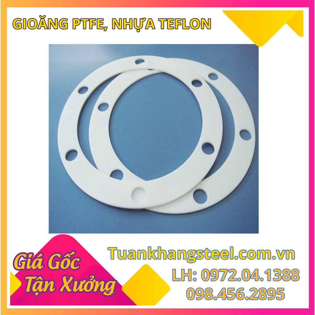 GIOĂNG PTFE, NHỰA TEFLON CHỊU NHIỆT, CHỊU HÓA CHẤT