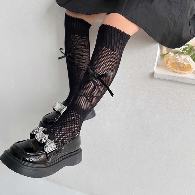 Vớ Dài Qua Gối Vải Nhung Phối Ren Phong Cách Lolita Cổ Điển Dành Cho Bé Gái 1-13 Tuổi