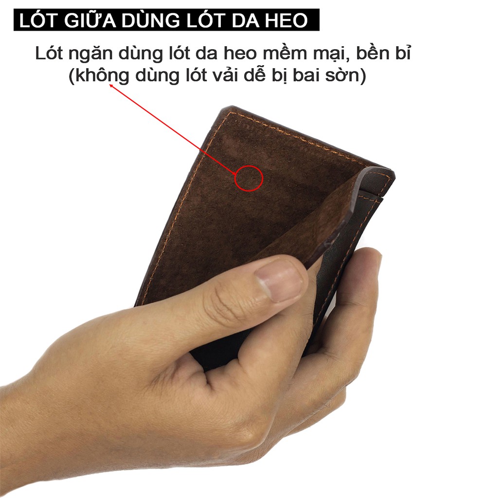 Card holder da bò V129, ví đựng thẻ name card da thật, ví mini nam nhỏ gọn, tiện lợi, fullbox, da thật, bảo hành 12tháng