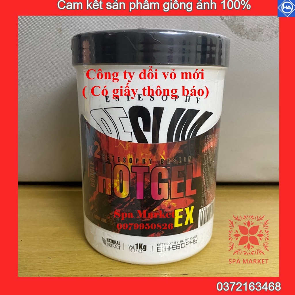 Gel nóng Kem tan mỡ ES gấp đôi tác dụng giảm béo Slimming Hot Gel hũ 1kg