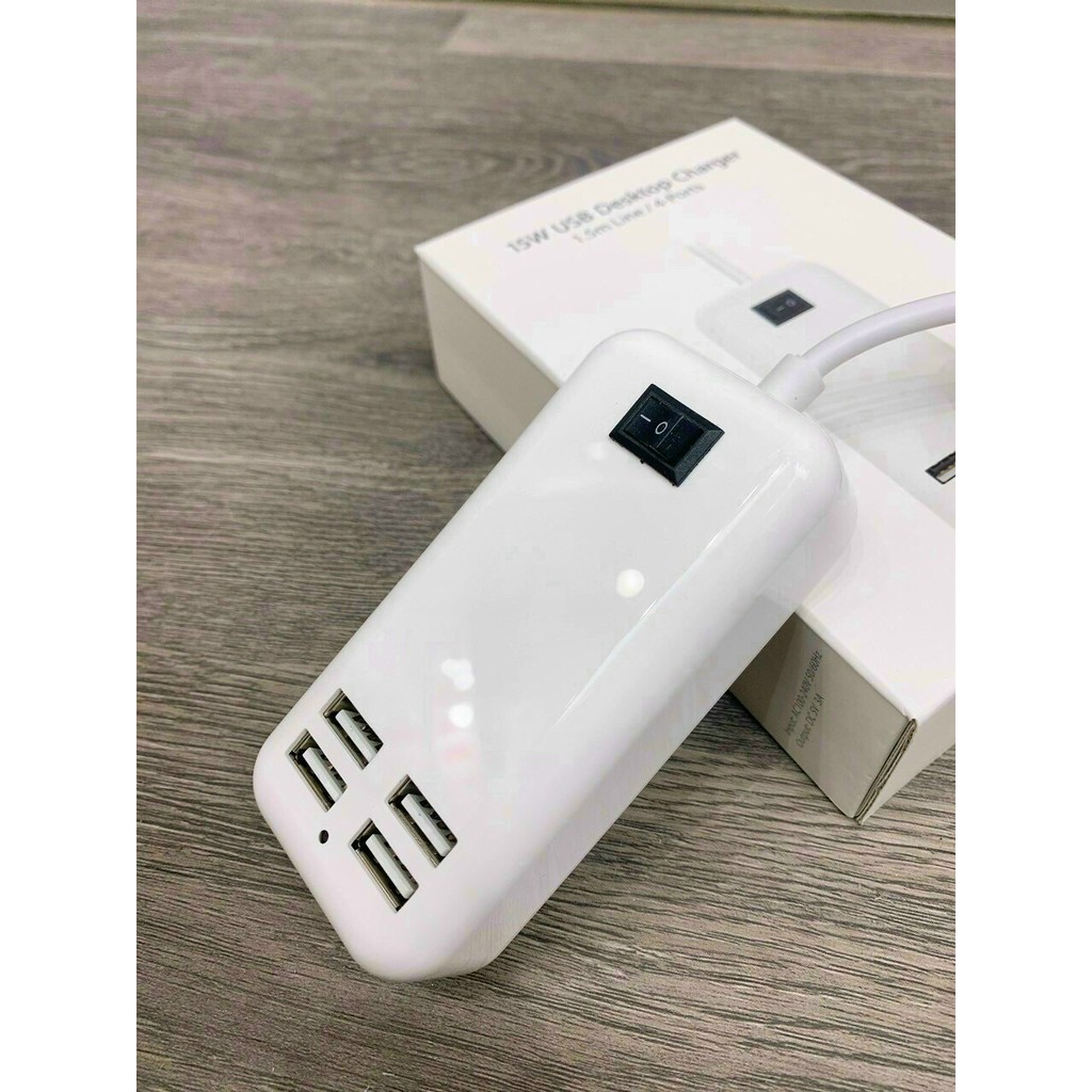 [Mã ELFLASH5 giảm 20K đơn 50K] Ổ Sạc USB💎 FreeShip Củ Sạc - Ổ Cắm Điện 4 Cổng Sạc USB 15W Sạc Điện Thoại Máy Tính Bảng