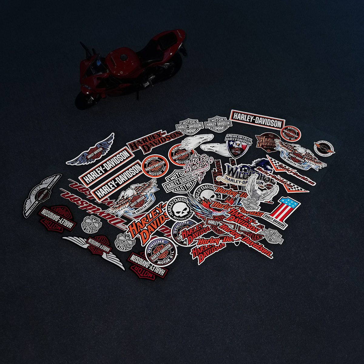 Nhãn dán phản quang họa tiết Harley-Davidson trang trí mũ bảo hiểm