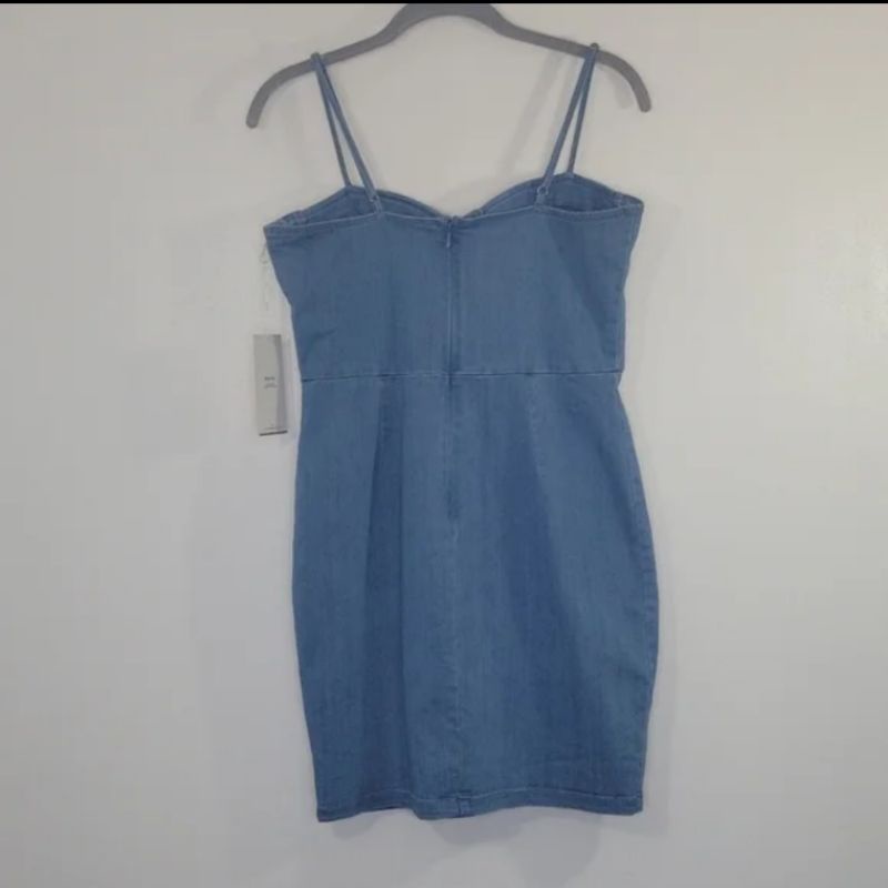 Đầm body 2s denim laceup đan dây VNXK bodycon jean mini dress hai dây nâng ngực buster sexy xuất khẩu dư xịn