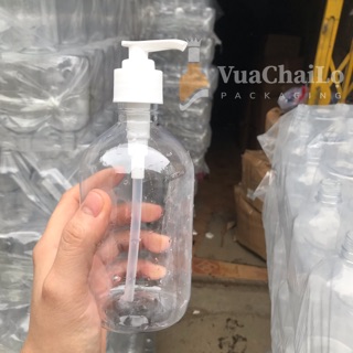 Set 05 Chai nhựa Pet 500ml nắp bơm giọt