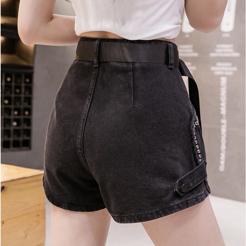 Quần Short Denim Lưng Thun Ống Rộng Phối Túi Trước Thời Trang Mùa Hè 2020