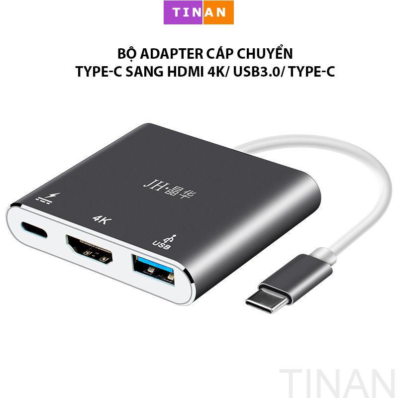 Bộ Adapter cáp chuyển Type-C sang HDMI 4K/USB3/TypeC, 3 trong 1 cho Macbook, iPad
